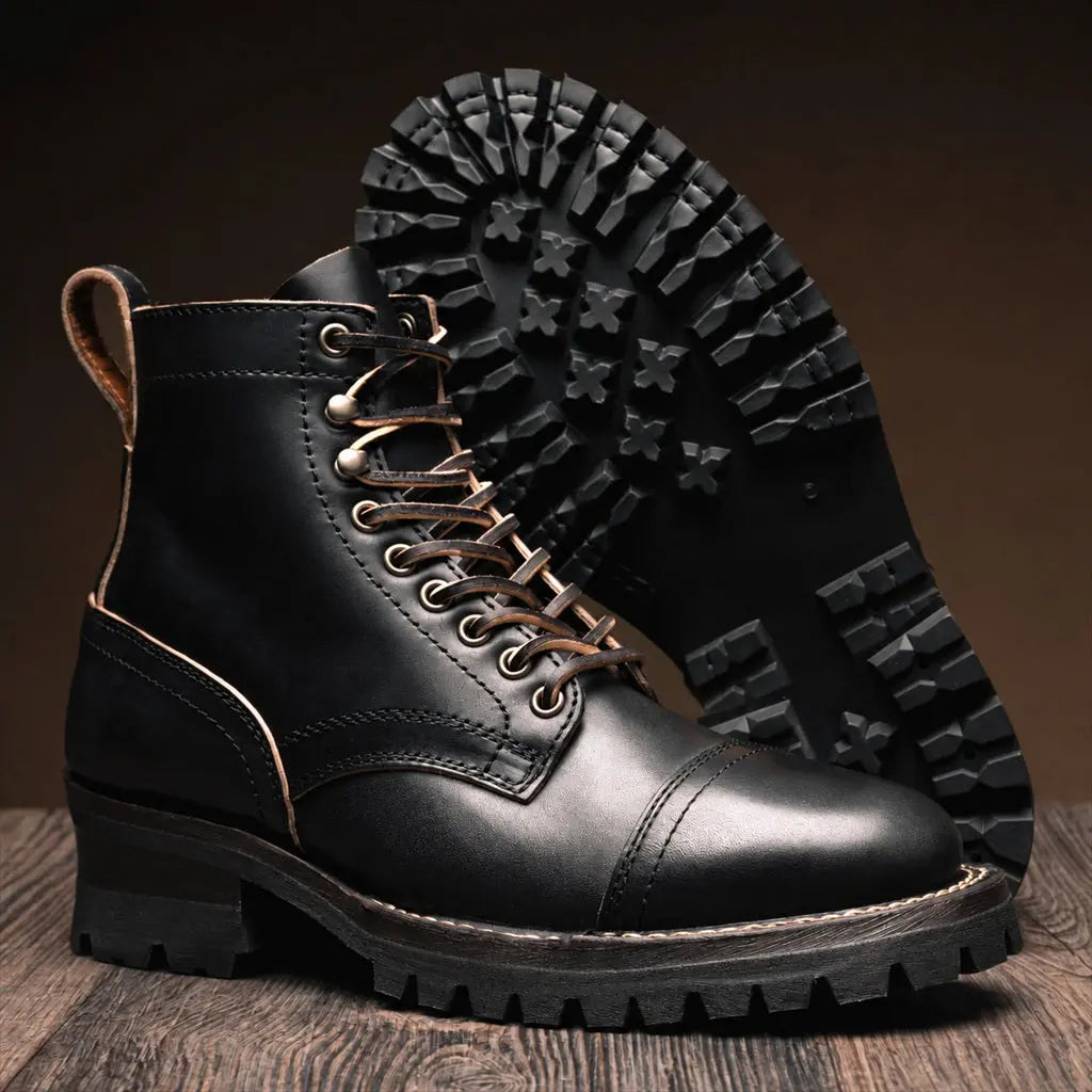 The Corbin Service Boot — Black & Natural