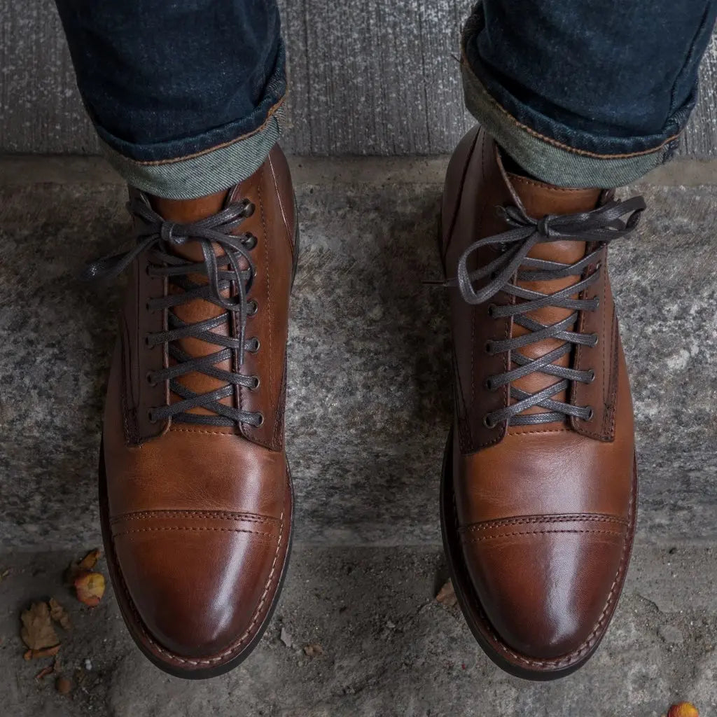 The Hayes Cap-Toe Boot — Brandy