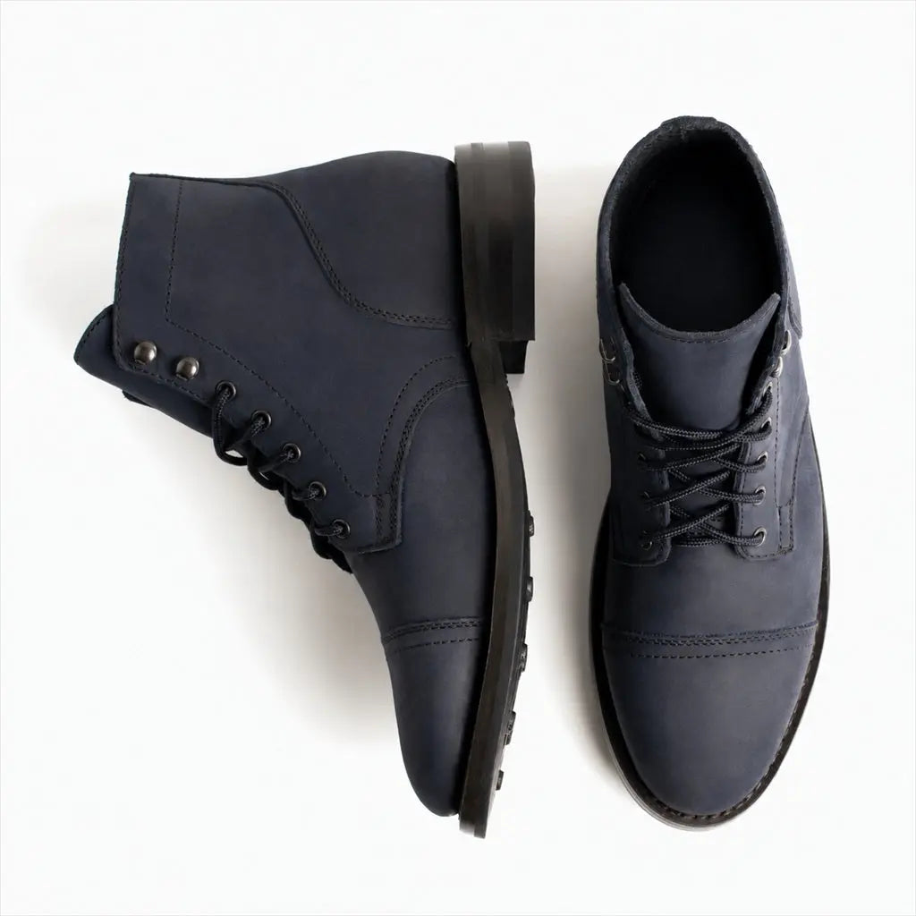 The Hayes Cap-Toe Boot — Matte Navy