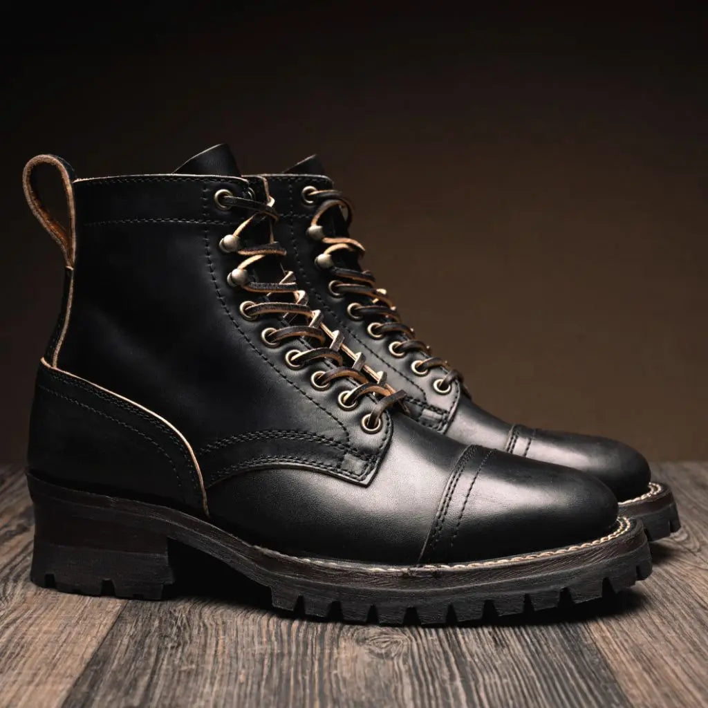 The Corbin Service Boot — Black & Natural