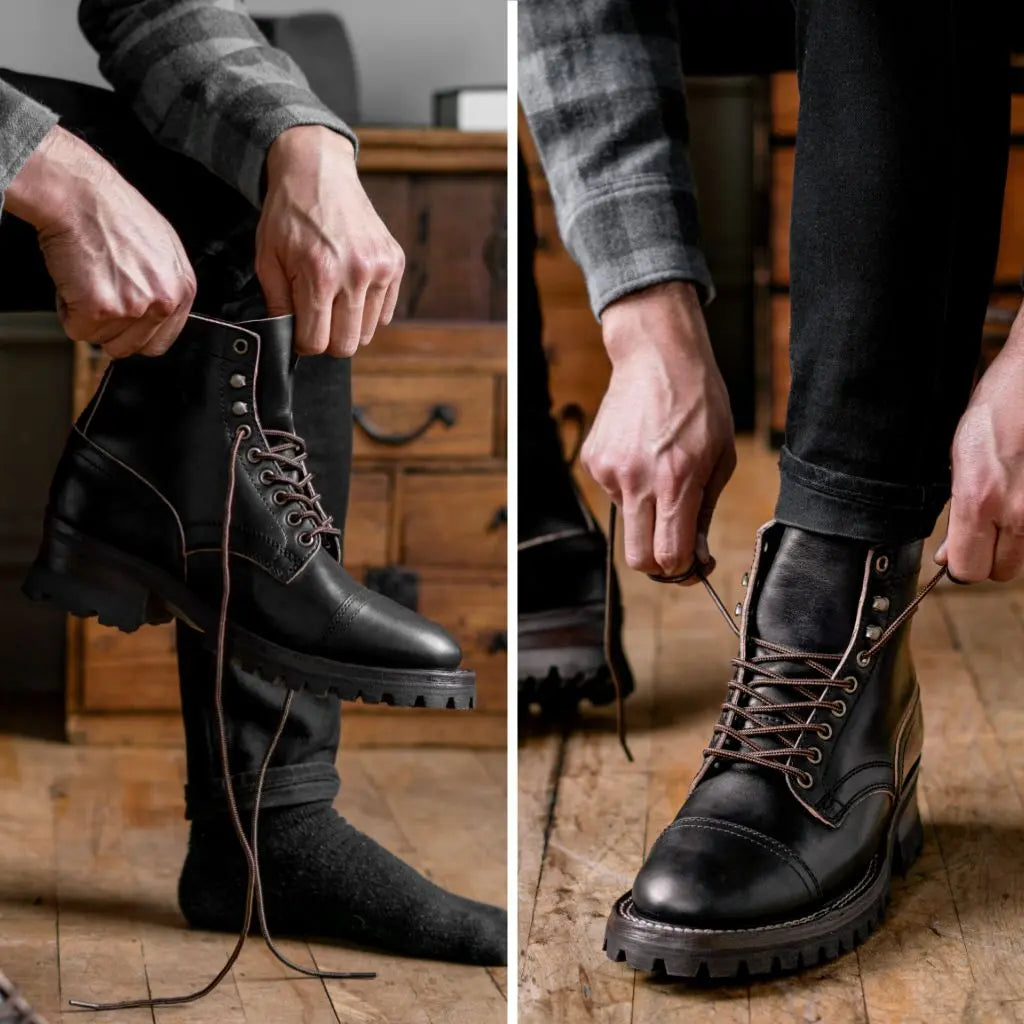 The Corbin Service Boot — Black & Natural